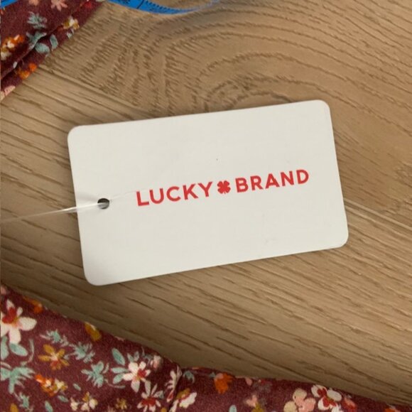 Lucky Brand NWT Floral Mini Dress XS Cottagecore Boho Fall - Picture 10 of 14